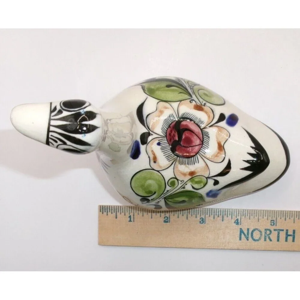 Vintage Tonala Swan Handmade Mexico Folk Art Pottery 5.5 in Tall Signed SG READ